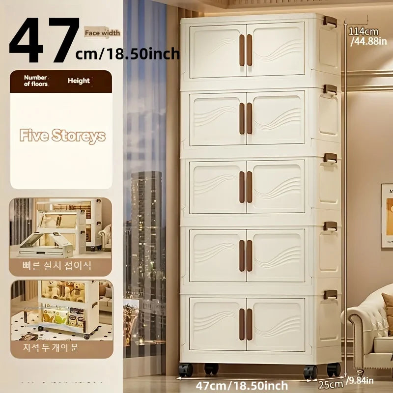 Foldable Clear-Door Storage Cabinet