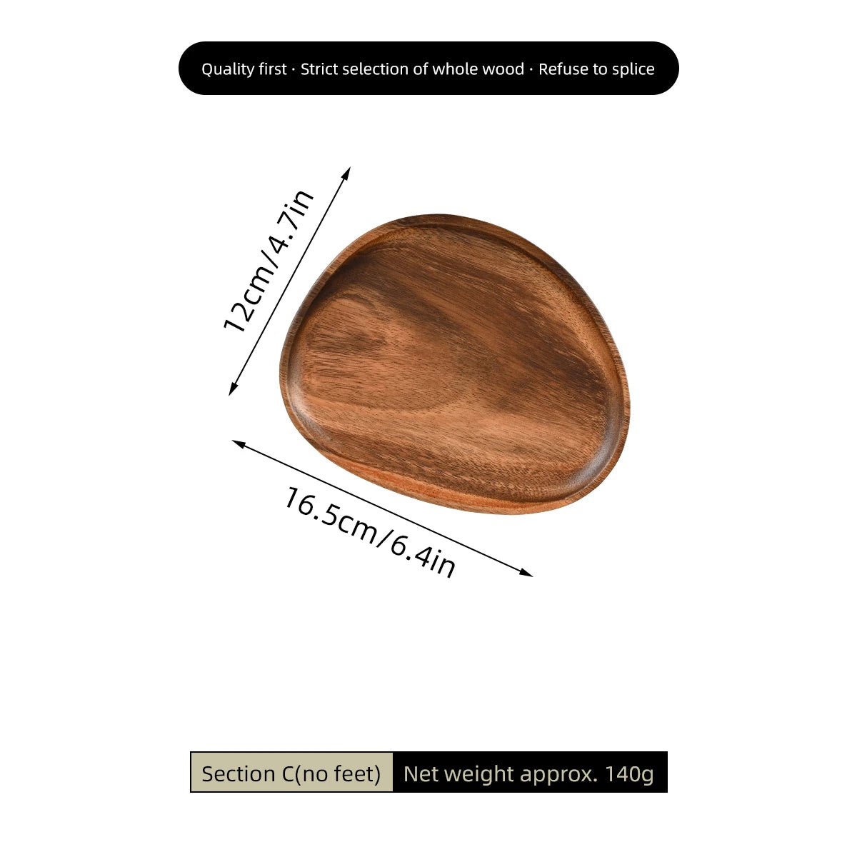 Organic-Shaped Wooden Display Tray