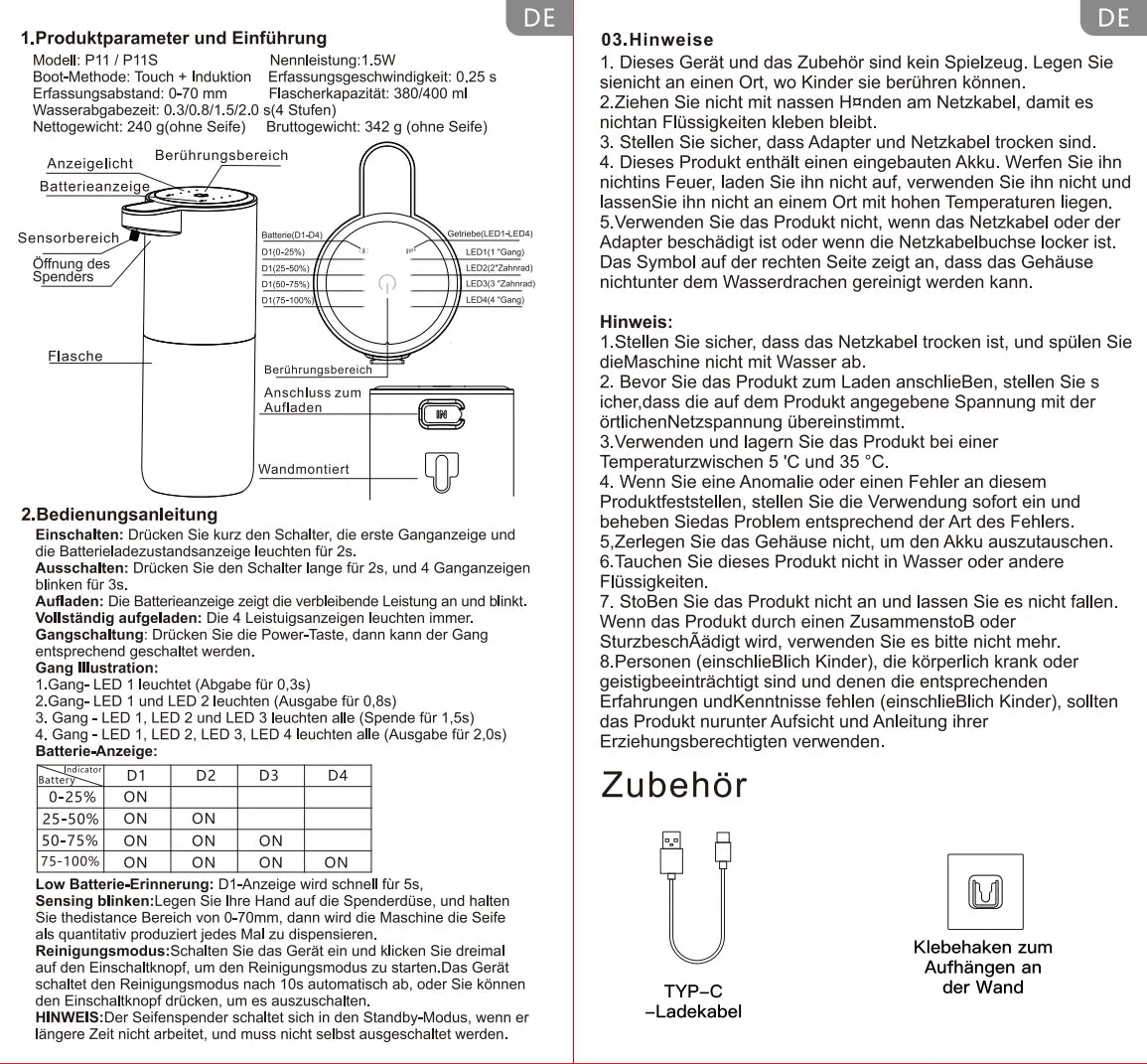 Rechargeable Touchless Liquid & Foam Soap Dispenser