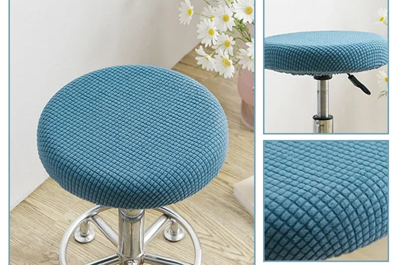 Stretch-Fit Round Stool Seat Cover