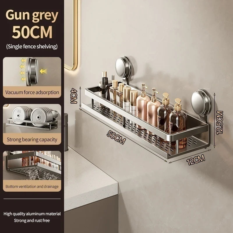 [Duplicate] Suction-Cup Aluminum Bathroom Shelf