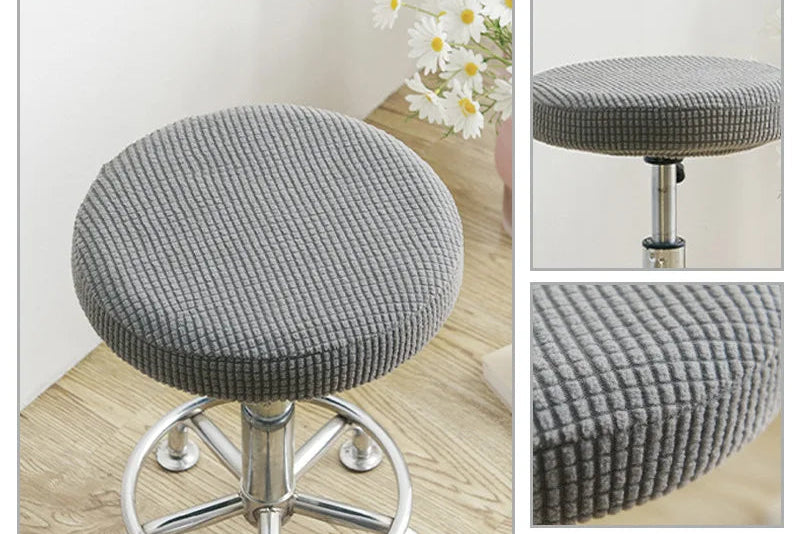Stretch-Fit Round Stool Seat Cover