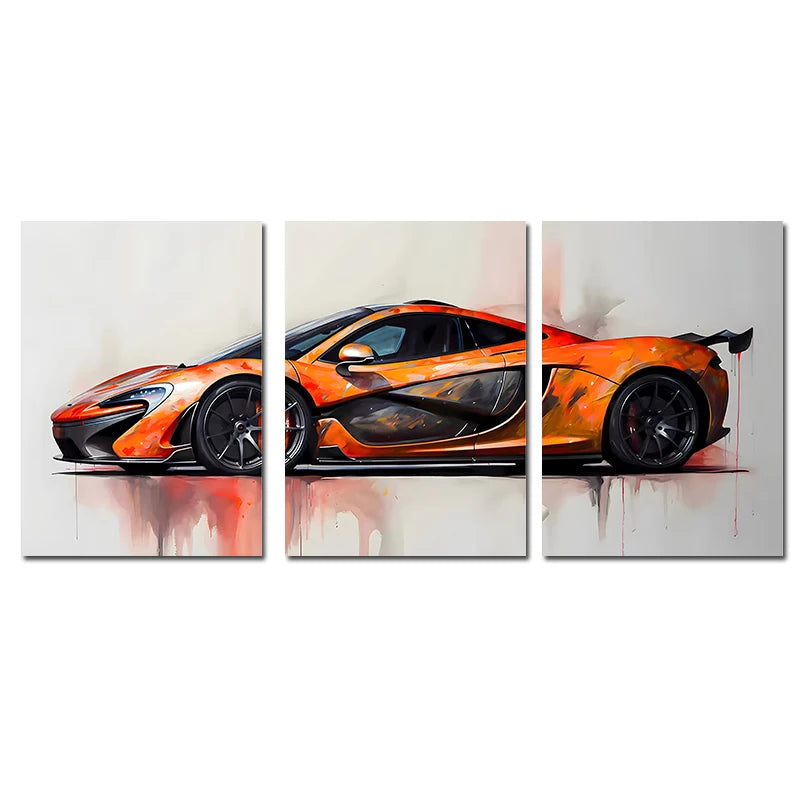 3-Piece Supercar Canvas Wall Art Set