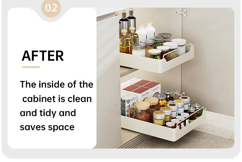 Pull-Out Cabinet Organizer with Sliding Rails