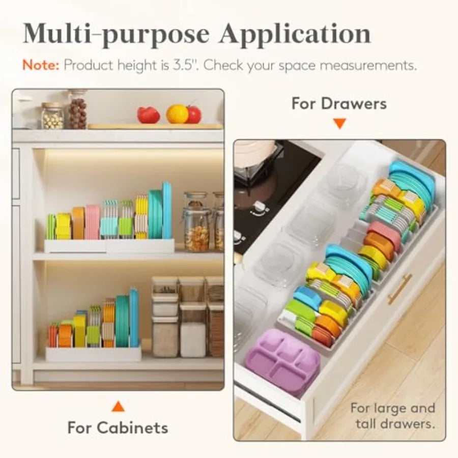 Adjustable Food Container Lid Organizer