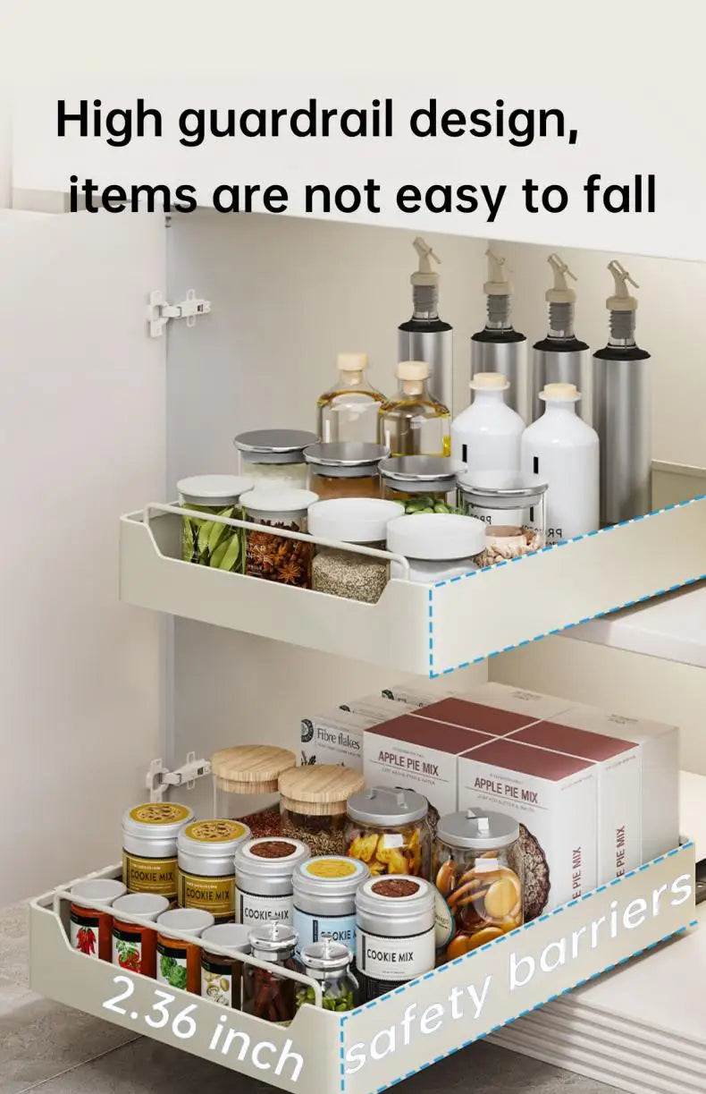 Pull-Out Cabinet Organizer with Sliding Rails