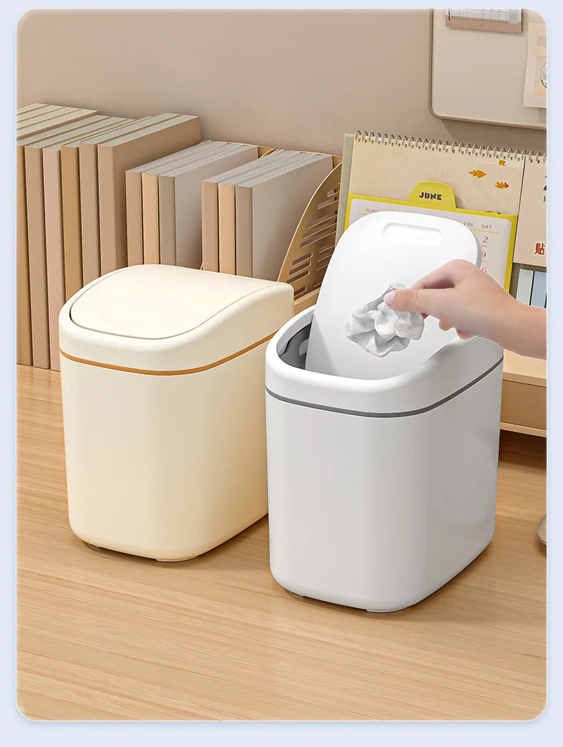 Mini Swing-Lid Desktop Trash Can