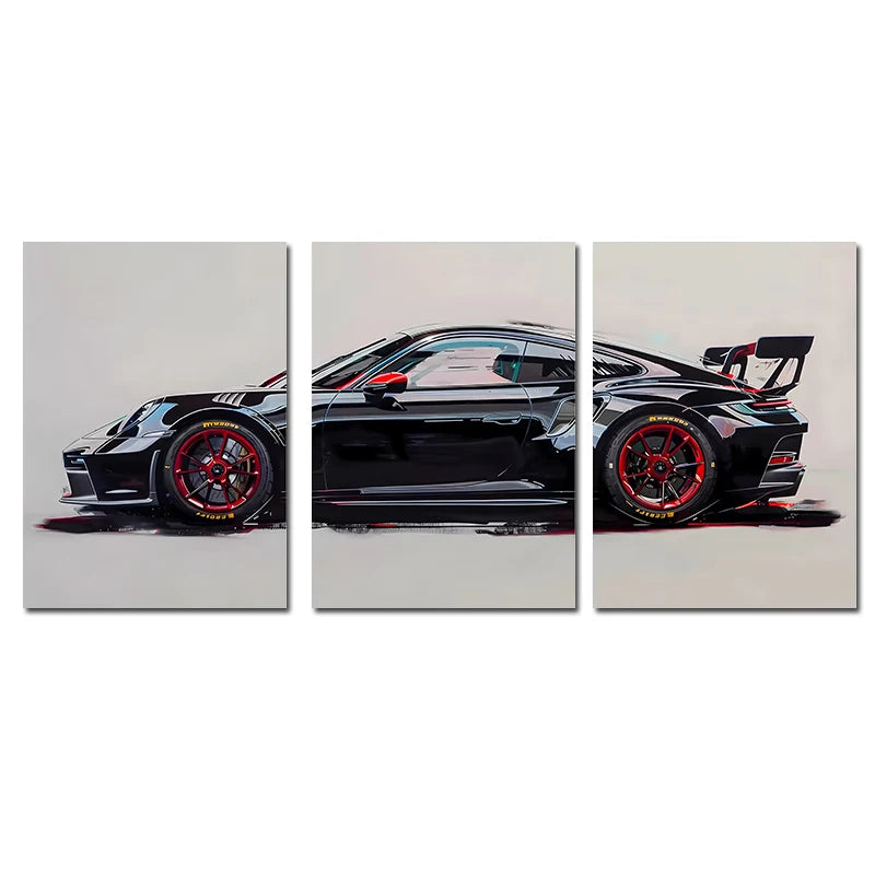3-Piece Supercar Canvas Wall Art Set