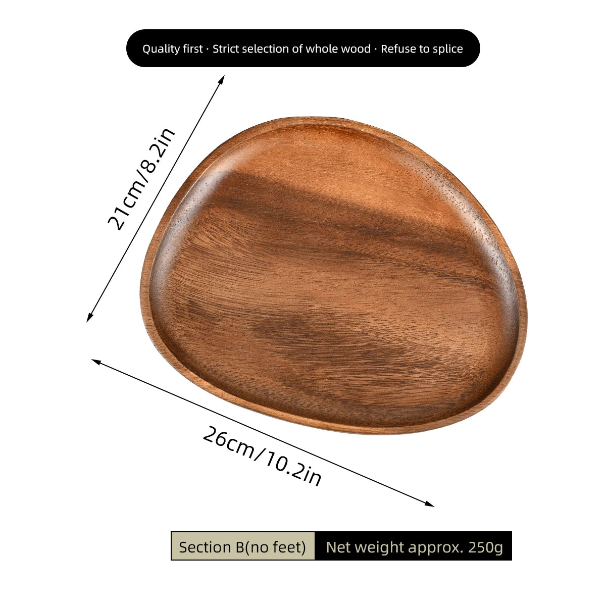 Organic-Shaped Wooden Display Tray