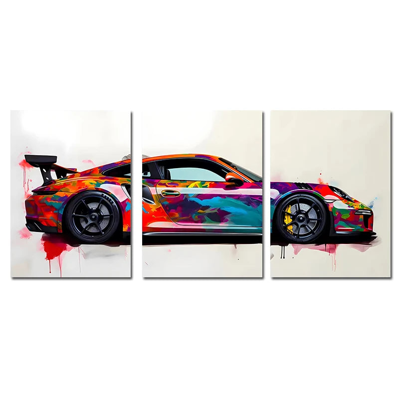 3-Piece Supercar Canvas Wall Art Set