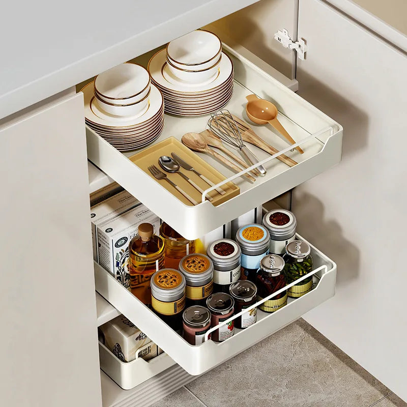 Pull-Out Cabinet Organizer with Sliding Rails