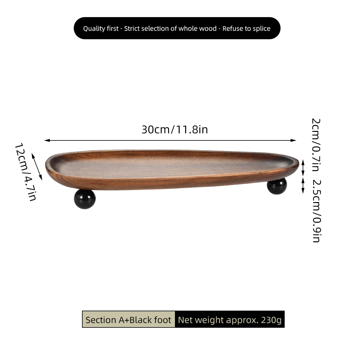 Organic-Shaped Wooden Display Tray
