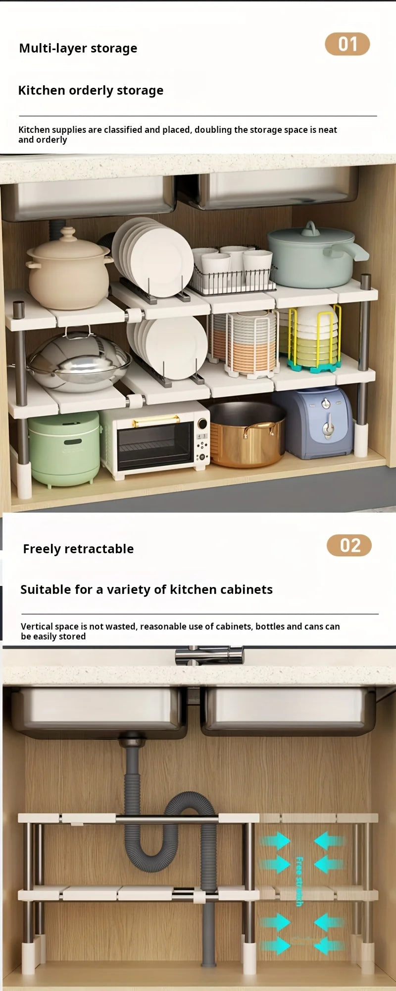 Expandable Under-Sink Storage Rack