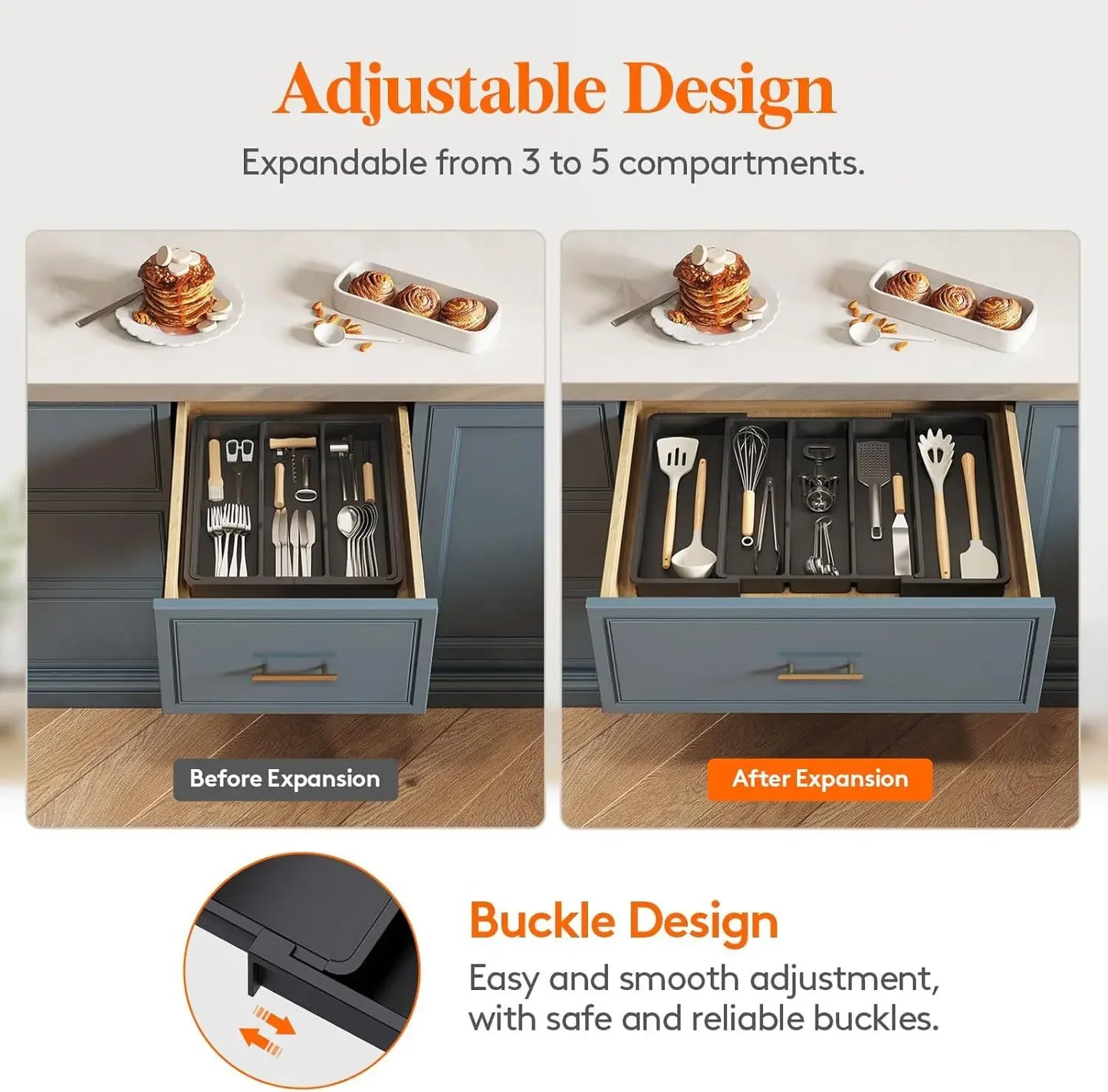 Expandable Silverware Drawer Organizer