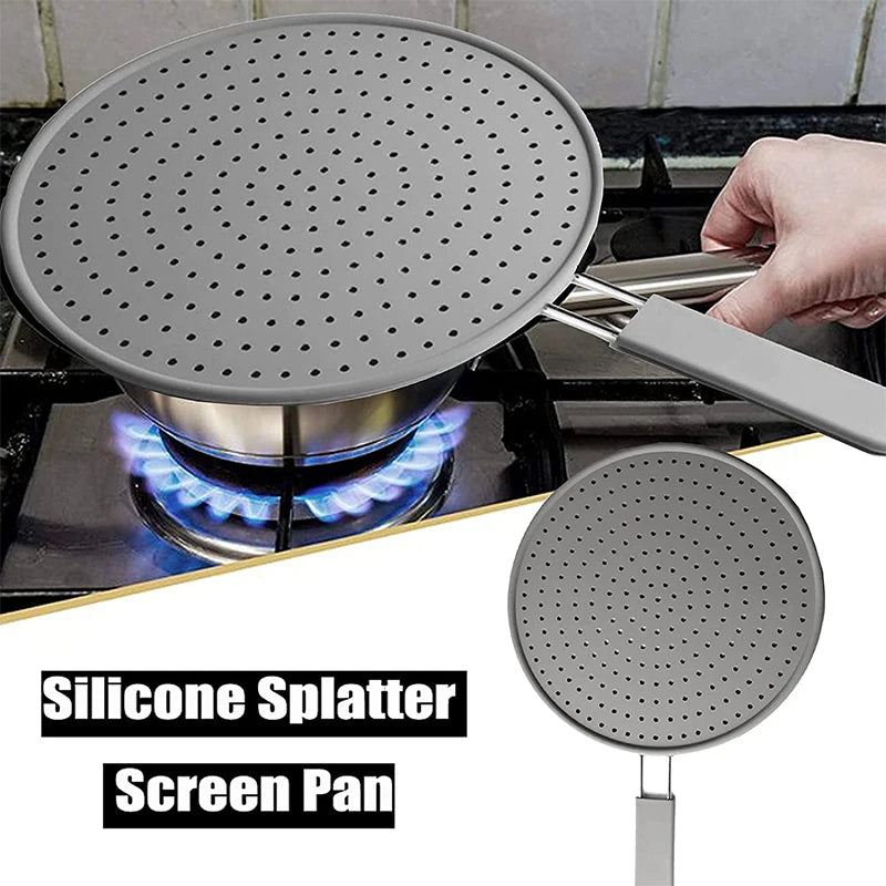 Silicone Splatter Screen with Handle