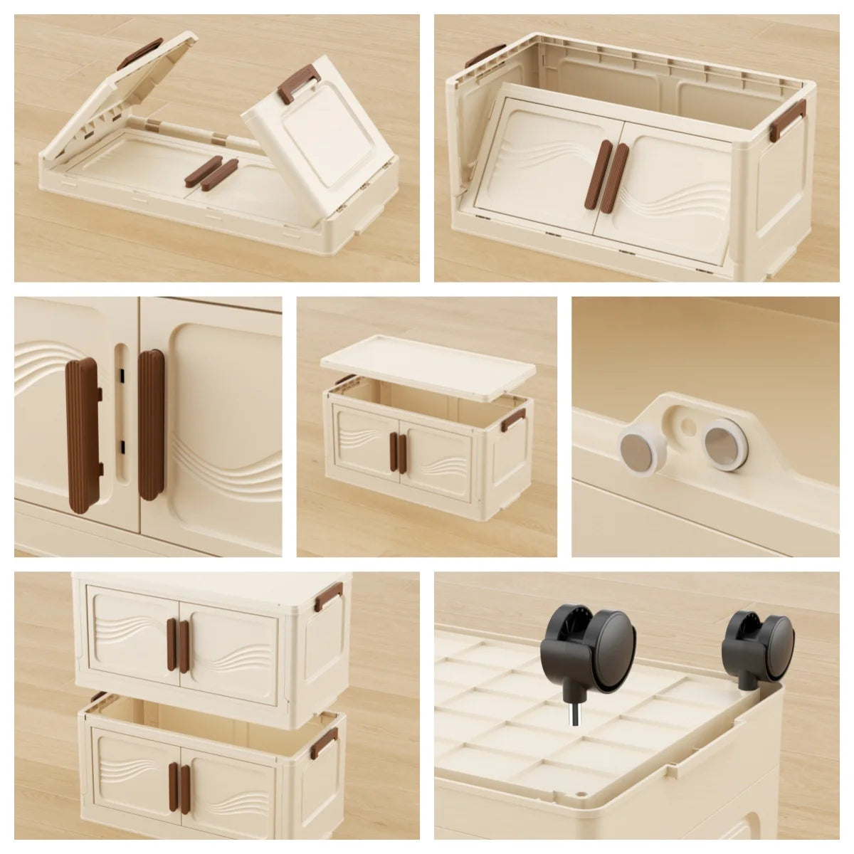 Foldable Clear-Door Storage Cabinet
