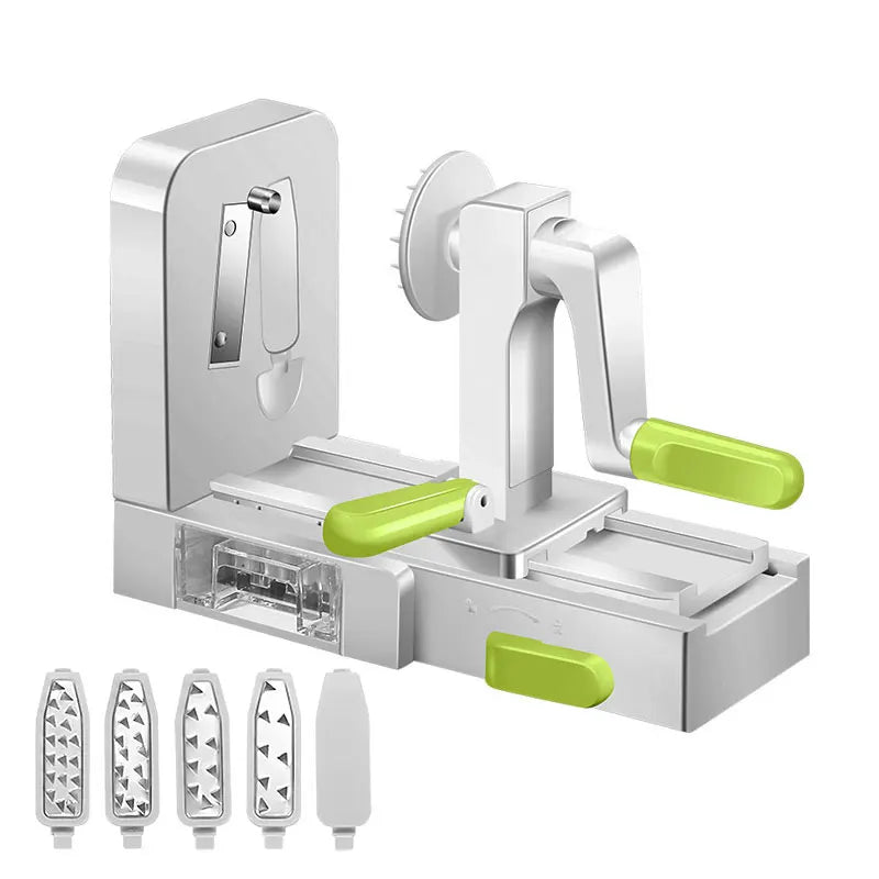 Countertop vegetable spiralizer with interchangeable blade set
