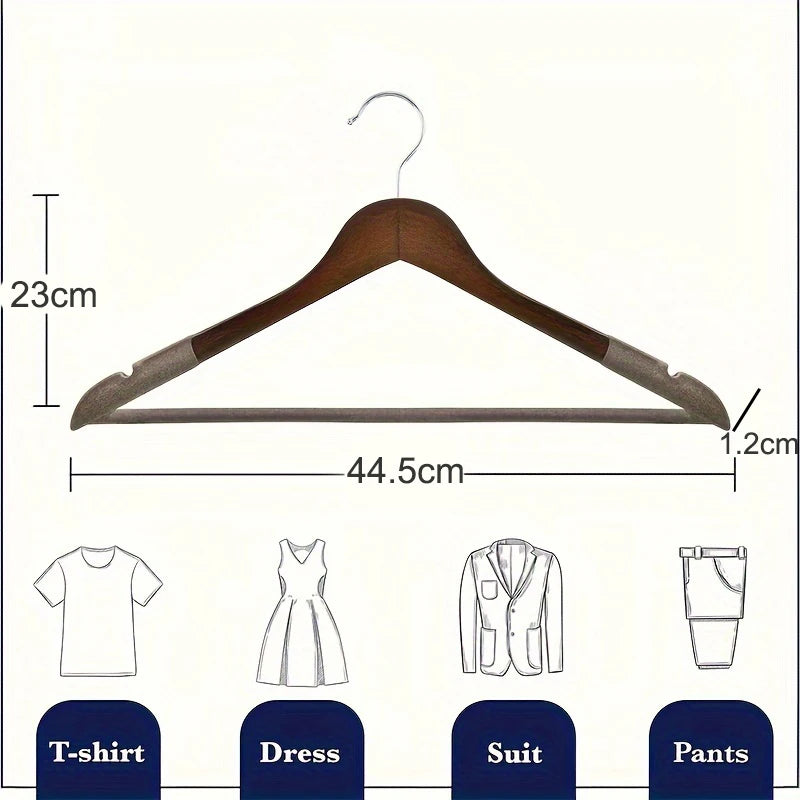 5-Piece Non-Slip Wooden Hanger Set