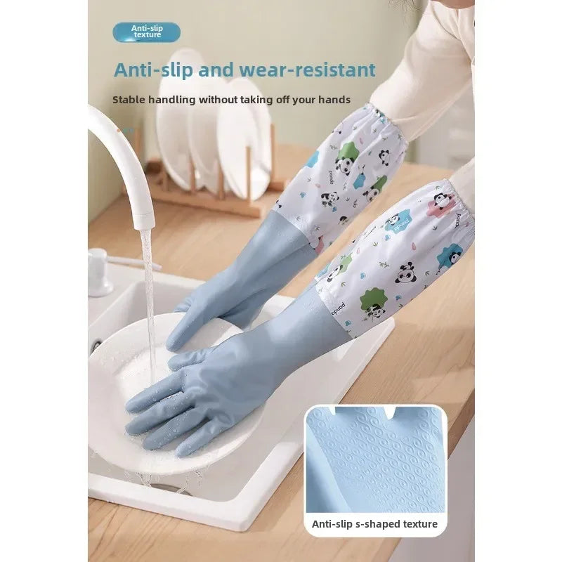 Long-Cuff Household Cleaning Gloves