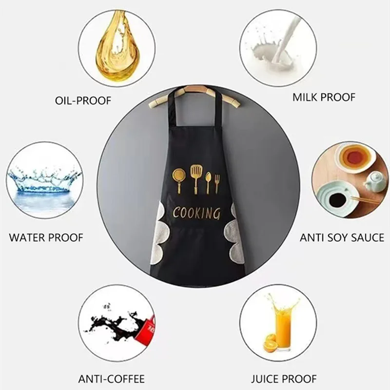 Hand-Wipe Kitchen Apron with Pocket