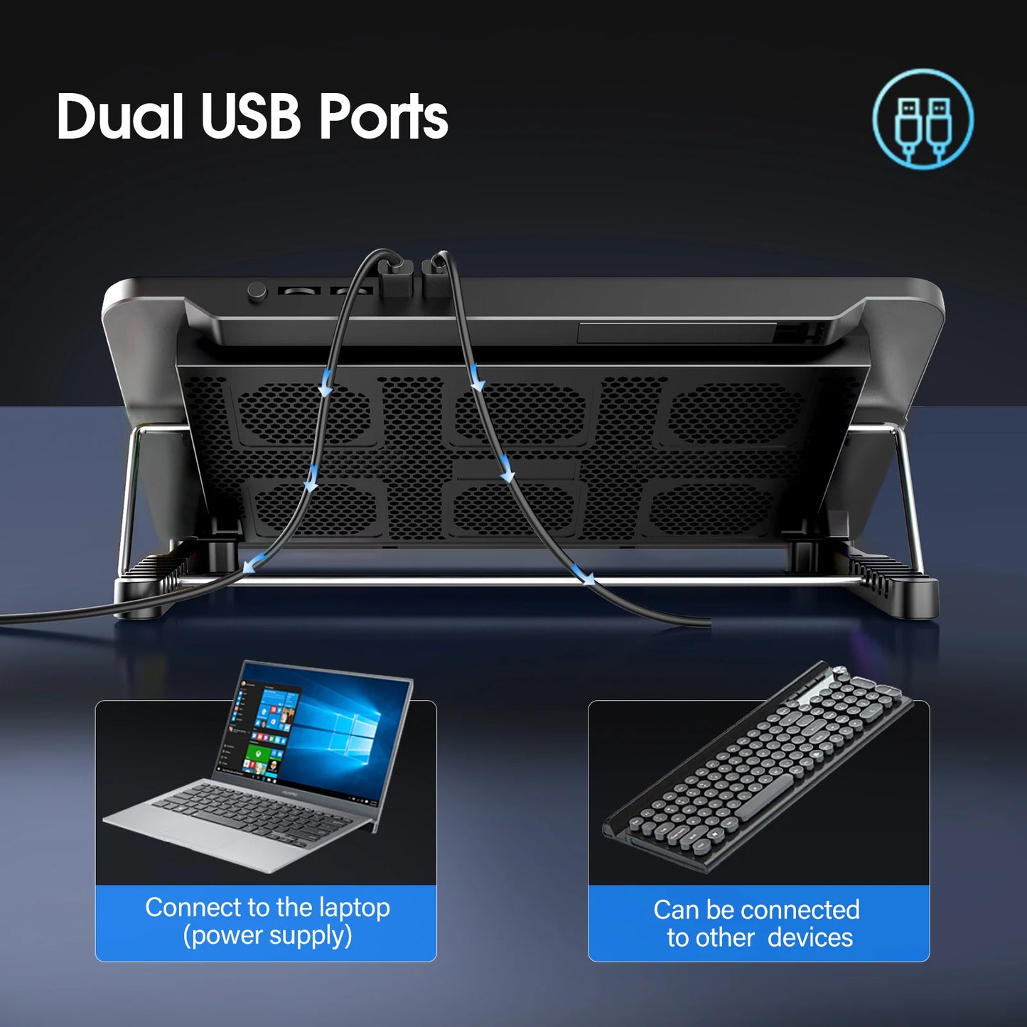 6-Fan Adjustable Laptop Cooling Stand