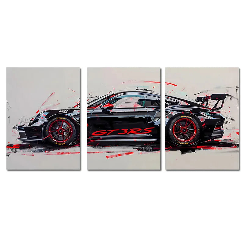 3-Piece Supercar Canvas Wall Art Set