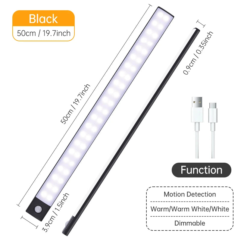3-Color Rechargeable Motion Sensor Light Bar