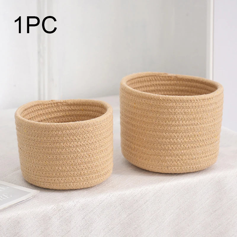 Woven Cotton Rope Storage Basket