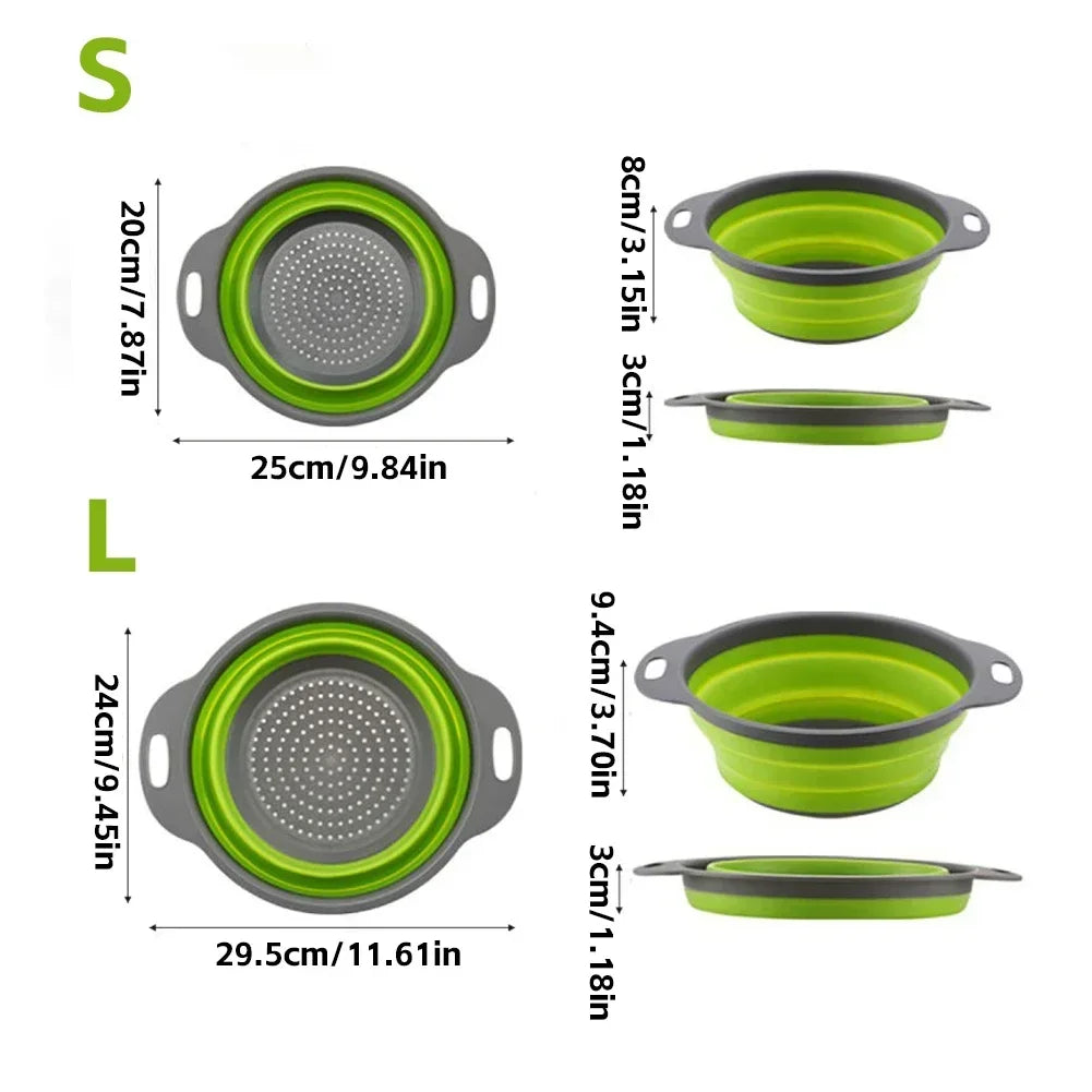 Collapsible Silicone Colander with Handles