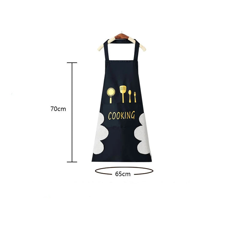 Hand-Wipe Kitchen Apron with Pocket