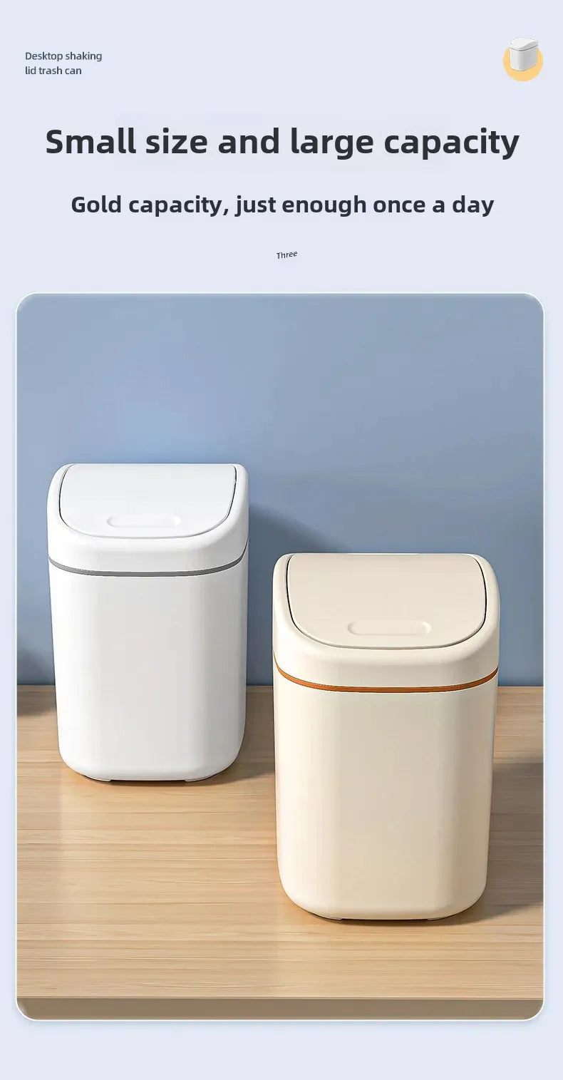 Mini Swing-Lid Desktop Trash Can