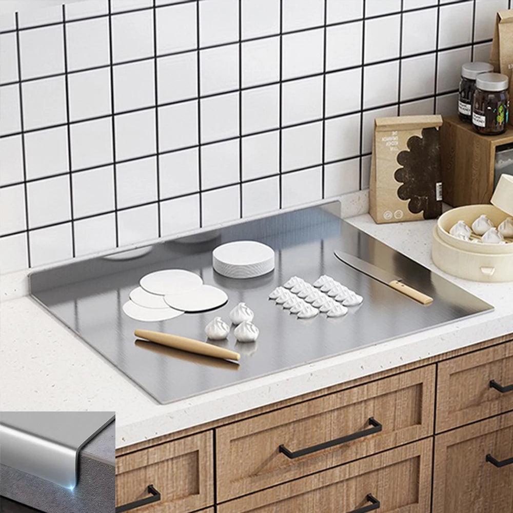 L-Shaped Stainless Steel Countertop Prep Board