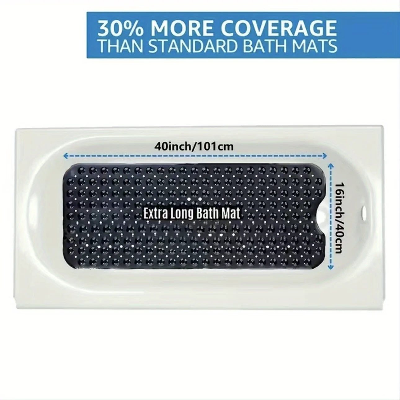 Non-Slip Bathtub Mat with Drain Holes