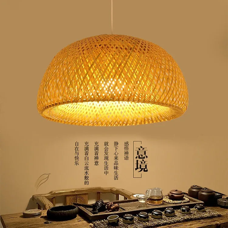 Handwoven Wicker Pendant Light