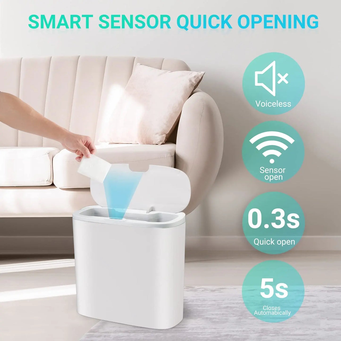 13 L Touchless Sensor Trash Can