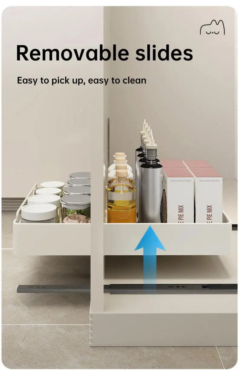Pull-Out Cabinet Organizer with Sliding Rails