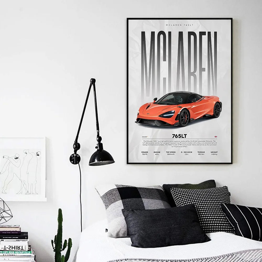 Luxury Sports Car Canvas Wall Art Collection