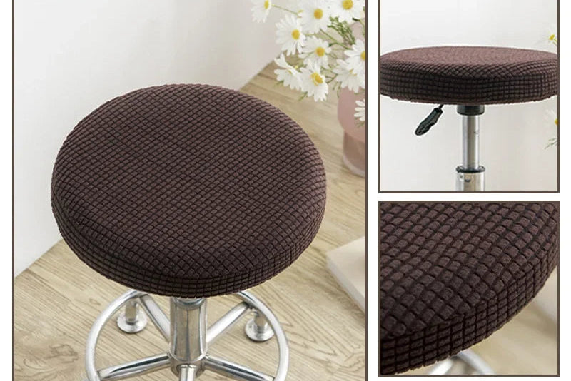 Stretch-Fit Round Stool Seat Cover