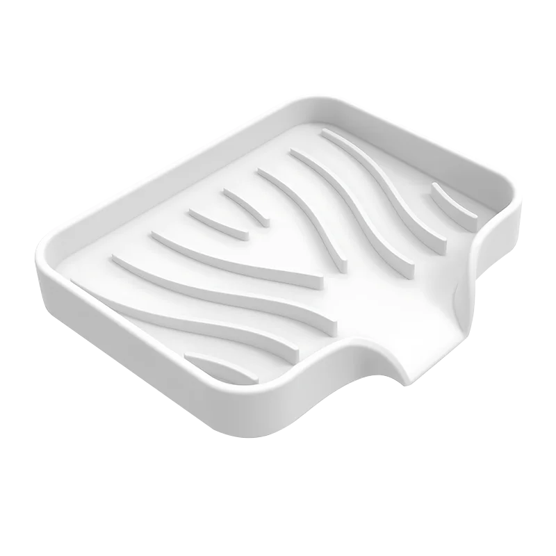 Quick-Drain Silicone Soap & Sponge Tray