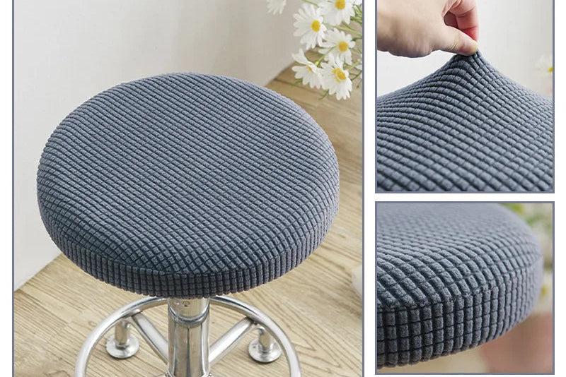Stretch-Fit Round Stool Seat Cover