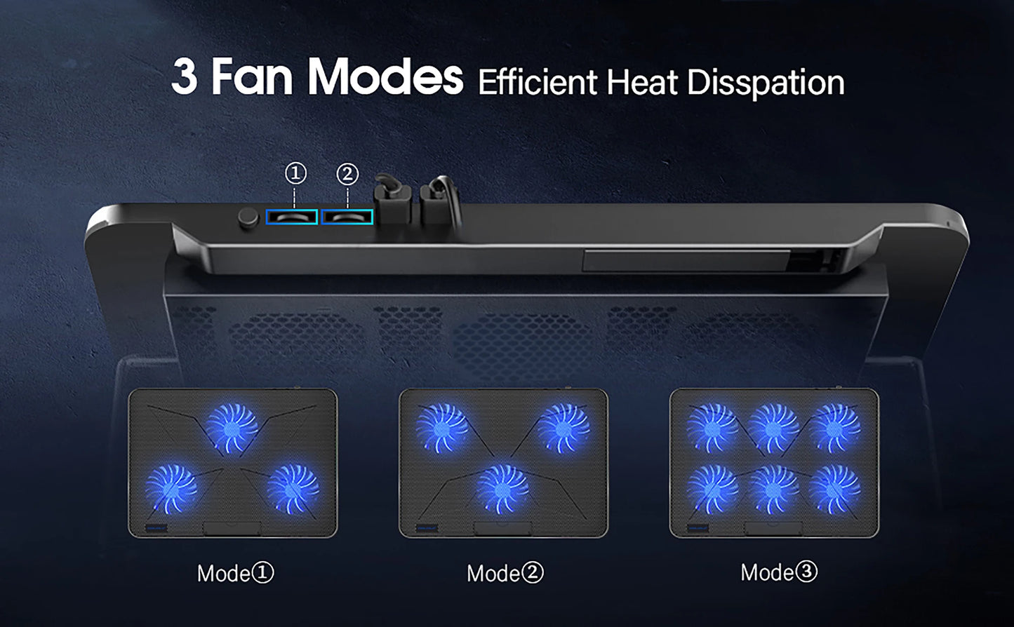 6-Fan Adjustable Laptop Cooling Stand