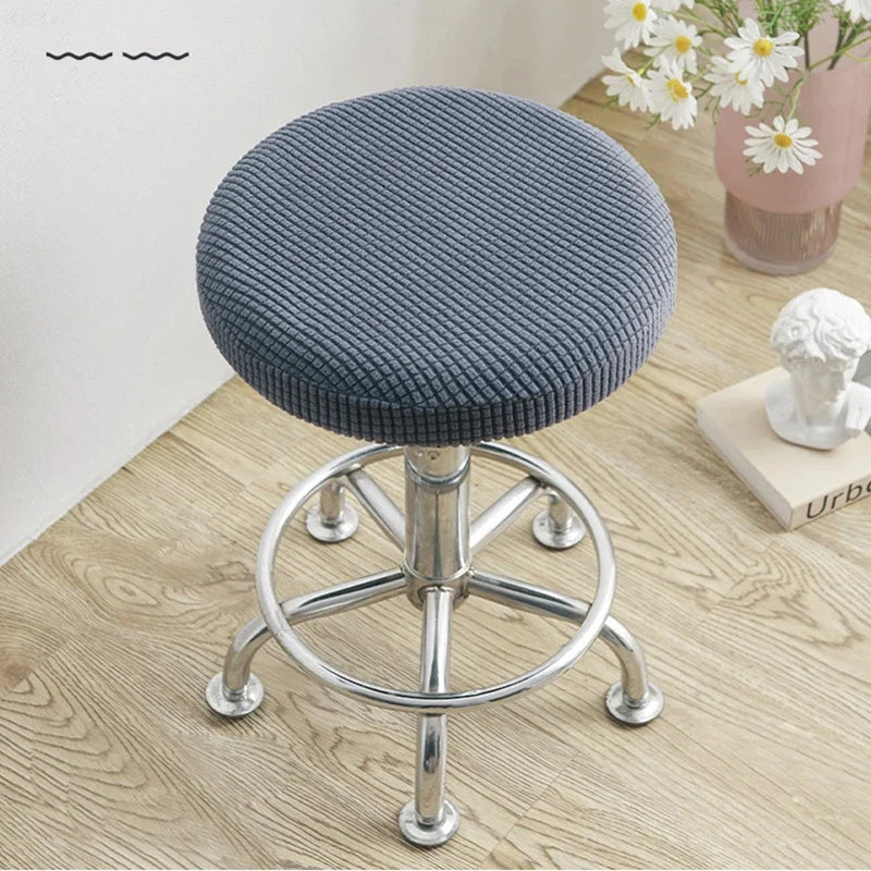 Stretch-Fit Round Stool Seat Cover