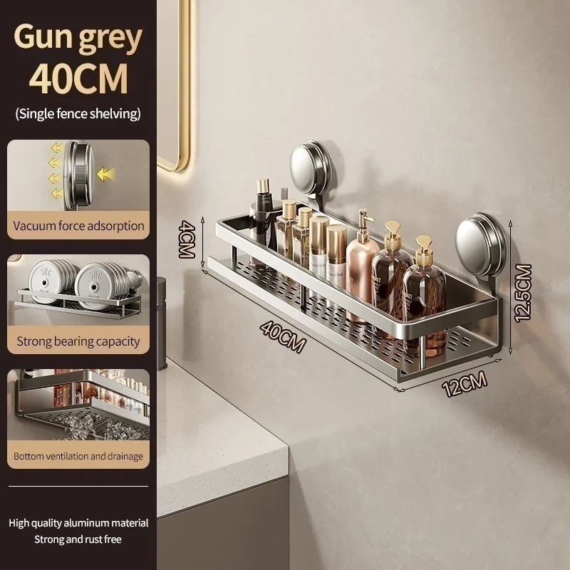 [Duplicate] Suction-Cup Aluminum Bathroom Shelf