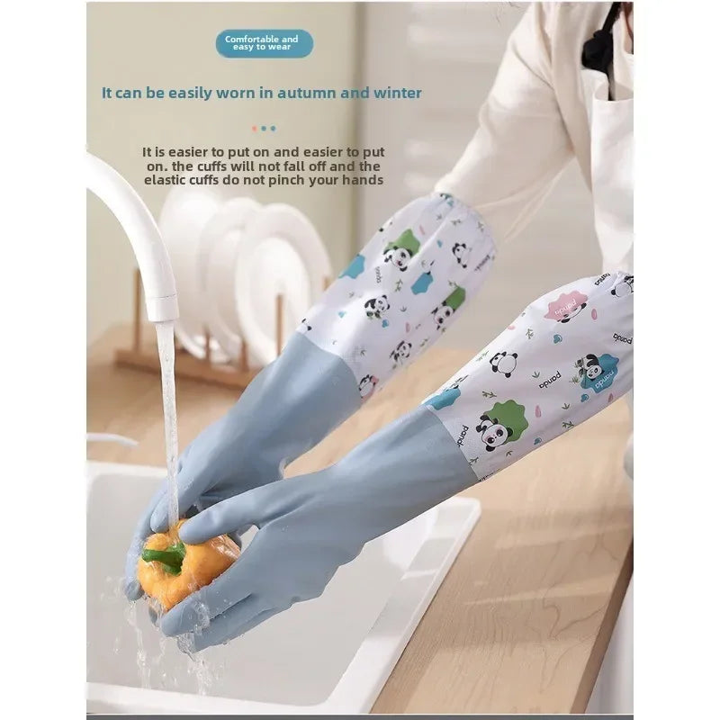Long-Cuff Household Cleaning Gloves