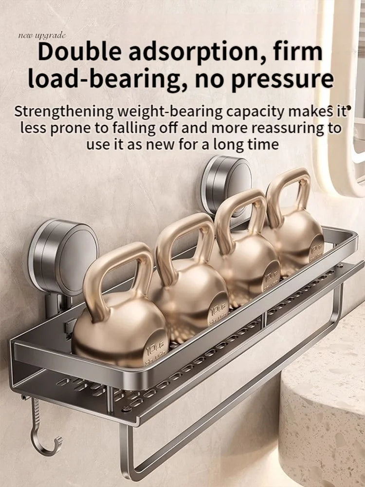 [Duplicate] Suction-Cup Aluminum Bathroom Shelf