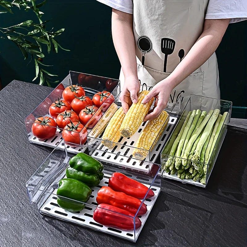 Pull-Out Refrigerator Drawer Storage Box