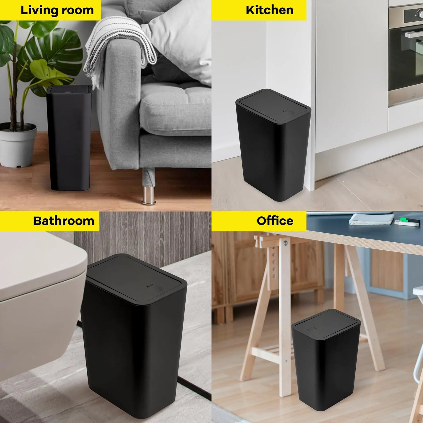 10 L Slim Press-Lid Trash Can