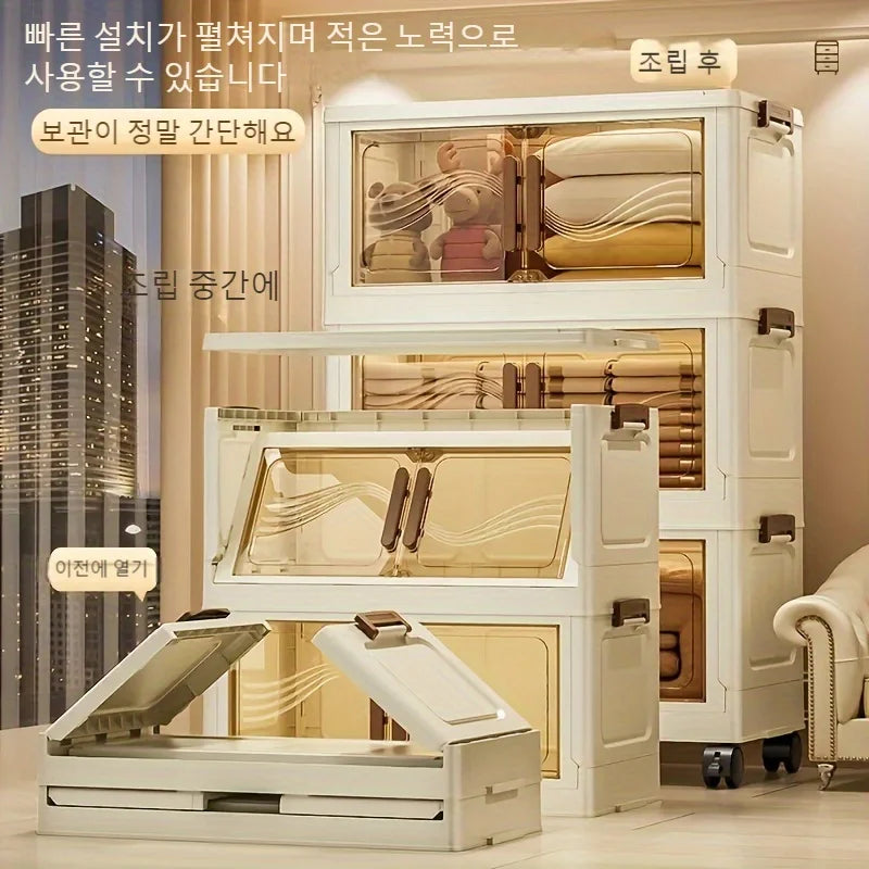 Foldable Clear-Door Storage Cabinet