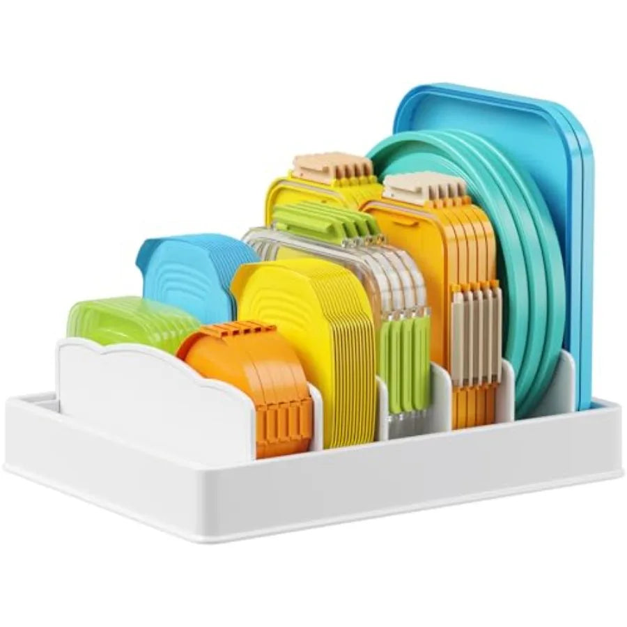 Adjustable Food Container Lid Organizer
