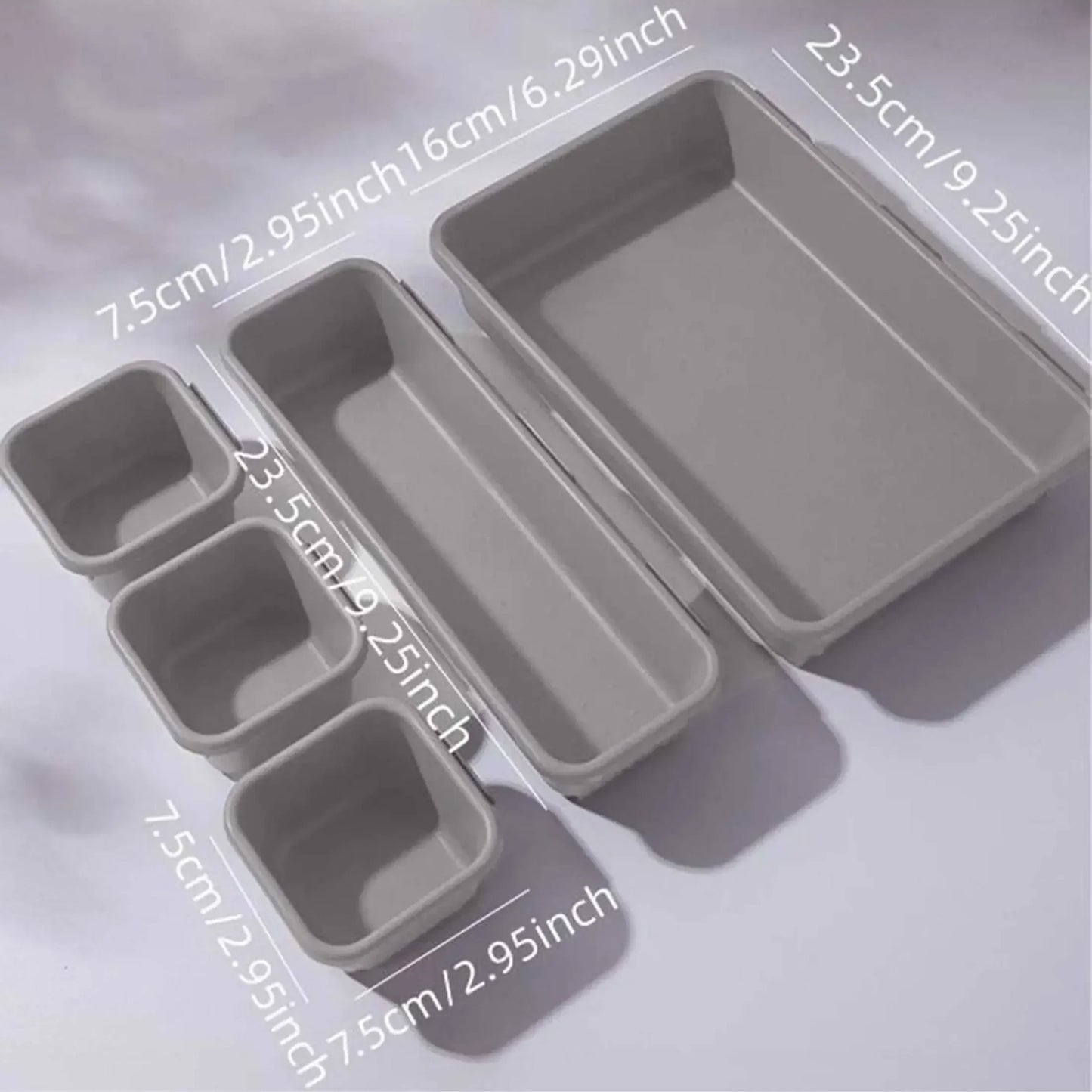 8-Piece Drawer Organizer Tray Set